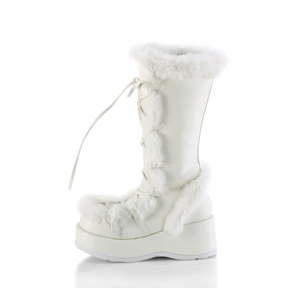 CUBBY-311 2 3/4" Platform Lace-Up Mid-Calf Boot, Side Zip
