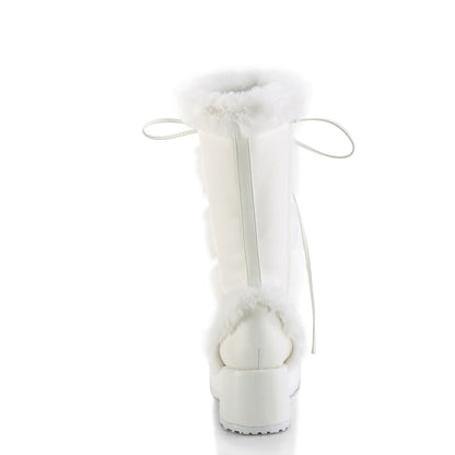 CUBBY-311 *2 3/4" Platform Lace-Up Mid-Calf Boot, Side Zip