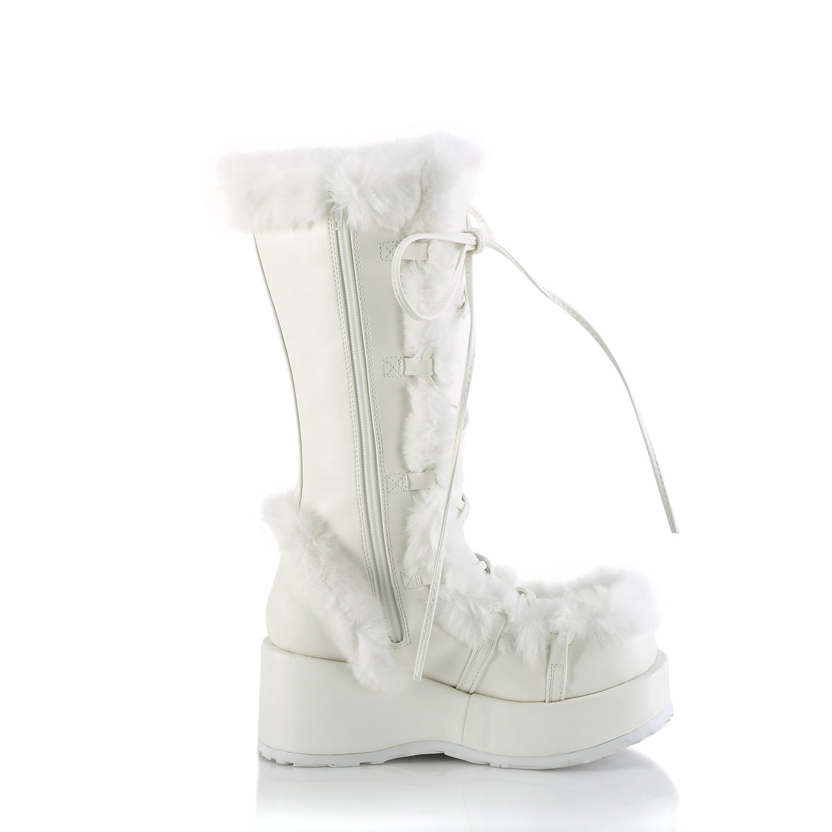 CUBBY-311 *2 3/4" Platform Lace-Up Mid-Calf Boot, Side Zip