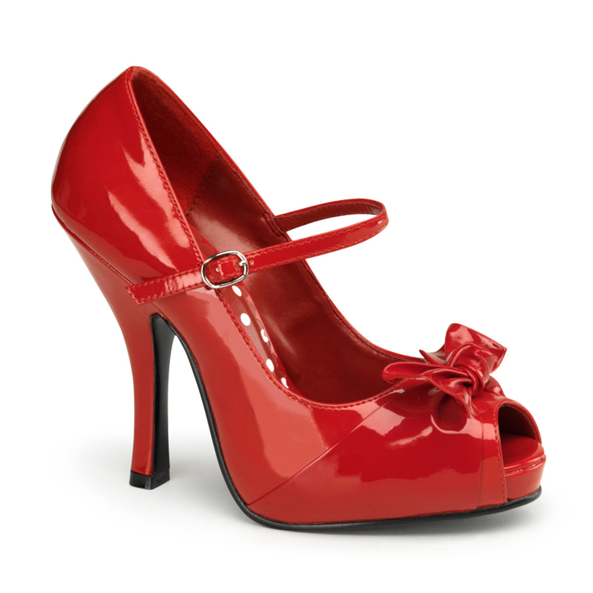 CUTIEPIE-08 *4 1/2" Heel, 3/4" Hidden P/F Open Toe Mary Jane W/ Bow