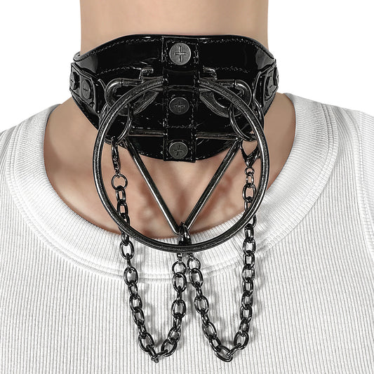 DA-205 Patent Faux Leather Choker