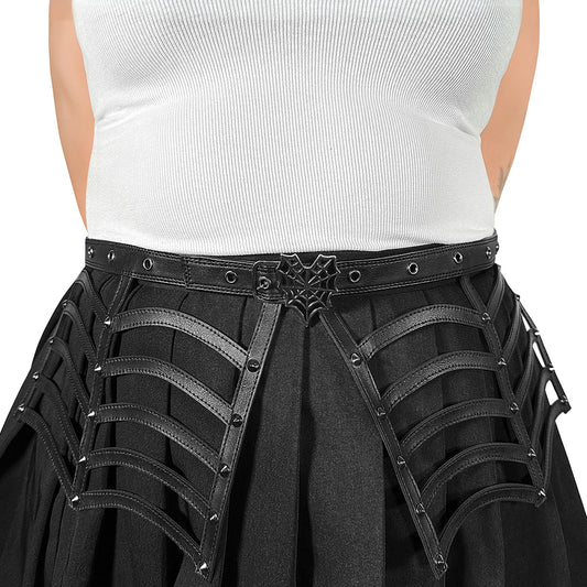 DA-315-LXL Faux Leather Spiderweb Cut Out Belt