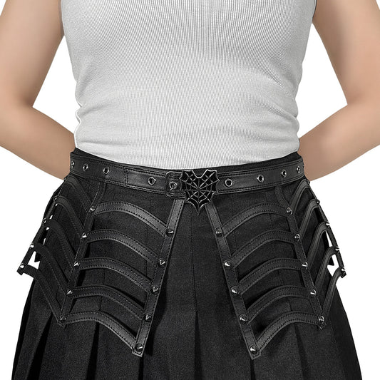 DA-315-SM Faux Leather Spiderweb Cut Out Belt