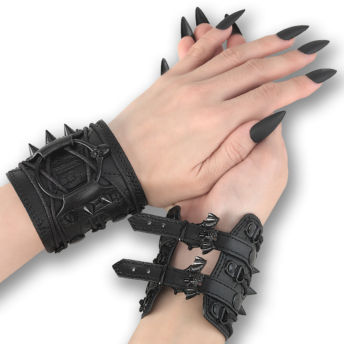 DA-406 Faux Leather Wrist Cuff (Pair)