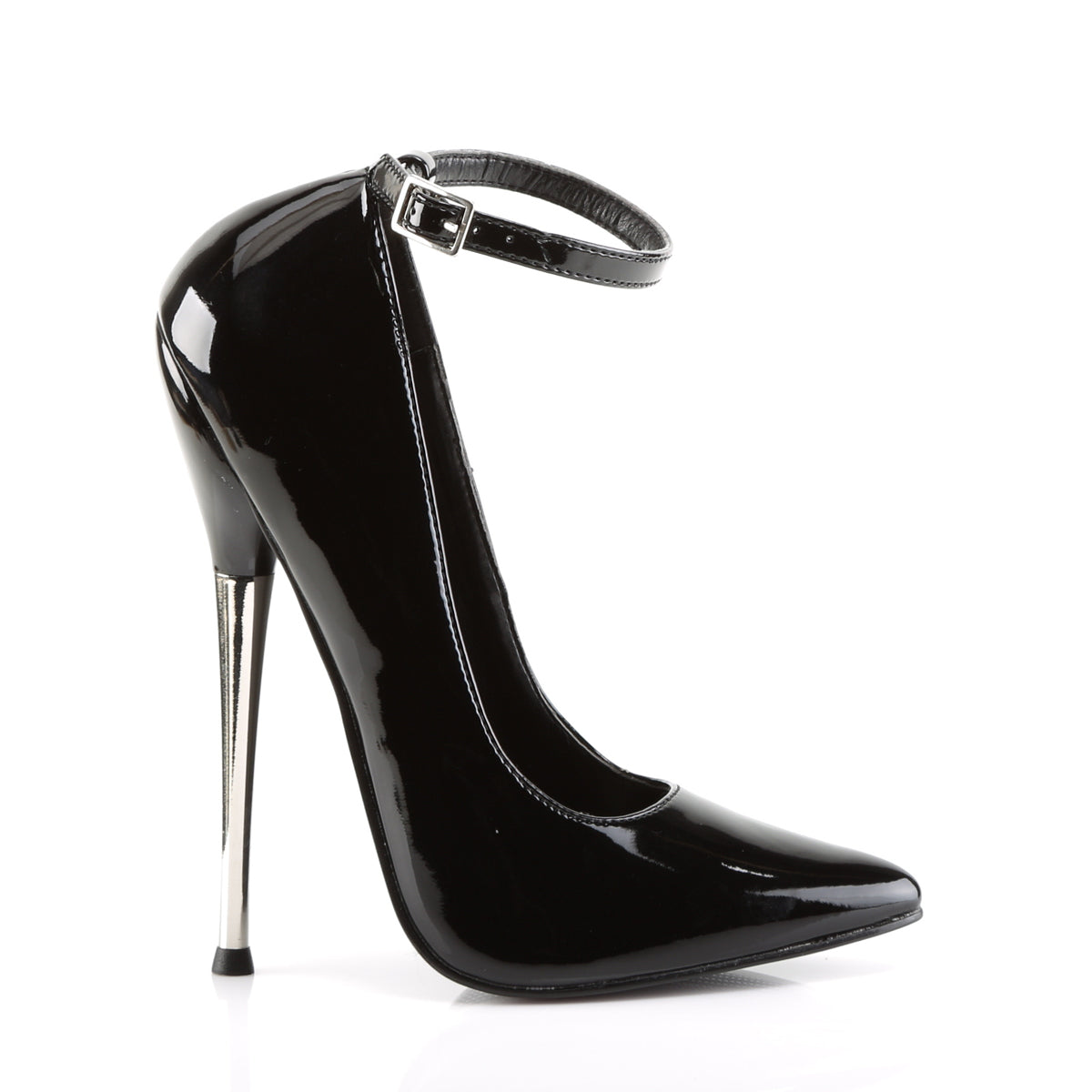 DAGGER-12 6 1/4" Solid Brass Heel Ankle Strap Plain Pump