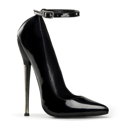 DAGGER-12 6 1/4" Solid Brass Heel Ankle Strap Plain Pump