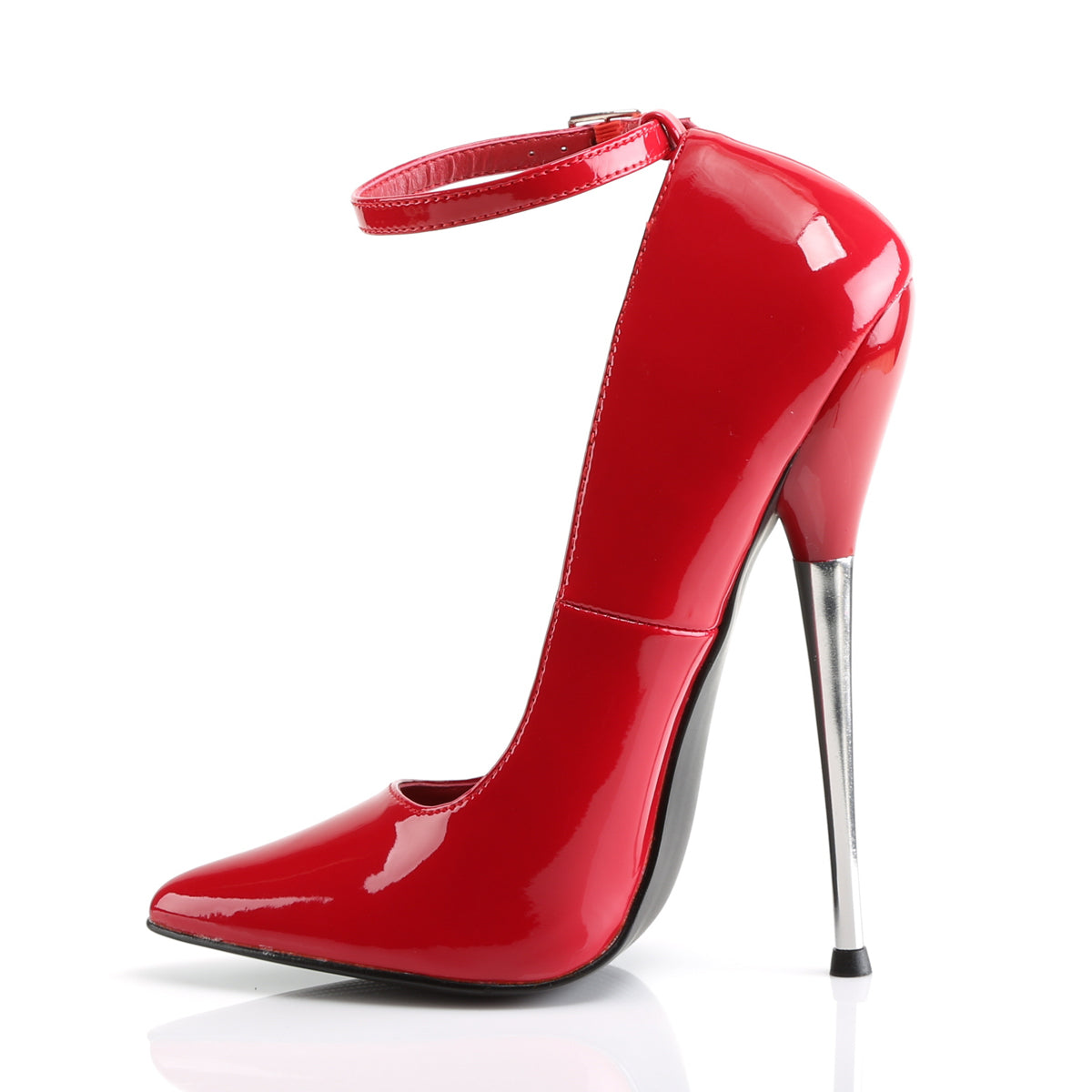 DAGGER-12 6 1/4" Solid Brass Heel Ankle Strap Plain Pump