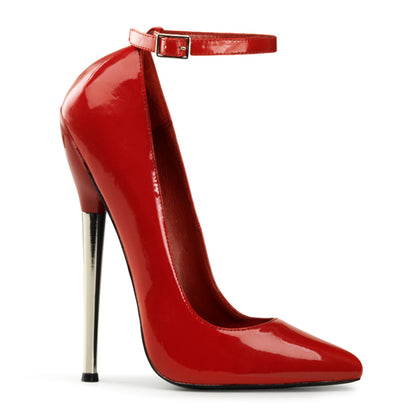 DAGGER-12 6 1/4" Solid Brass Heel Ankle Strap Plain Pump