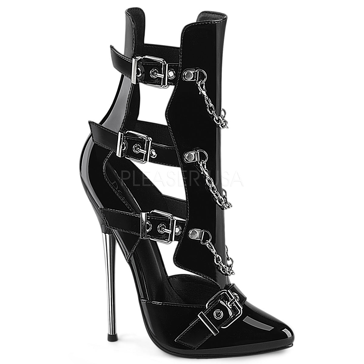 DAGGER-15 6 1/4" Solid Brass Heel Cage Bootie