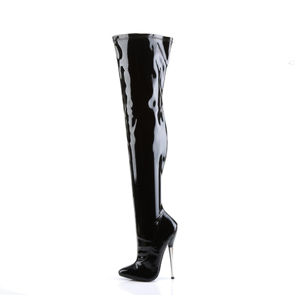 DAGGER-3000 6 1/4" Solid Brass Heel Plain Stretch Thigh BT