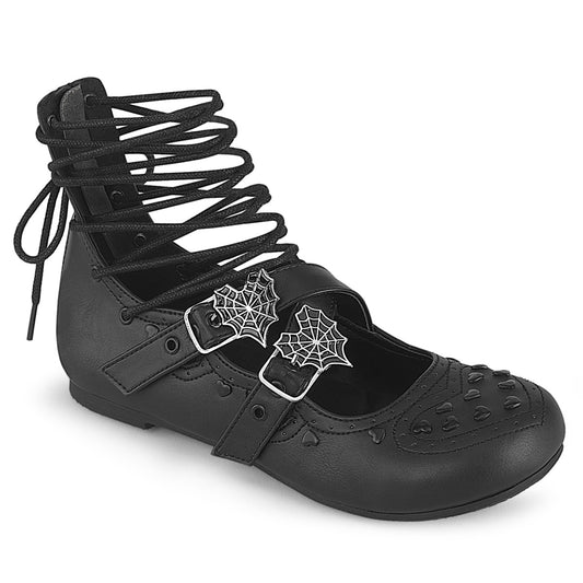 DAISY-11 Ballet Flat Eyelet Lace-Up Ankle High Shoe