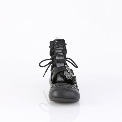 DAISY-11 Ballet Flat Eyelet Lace-Up Ankle High Shoe
