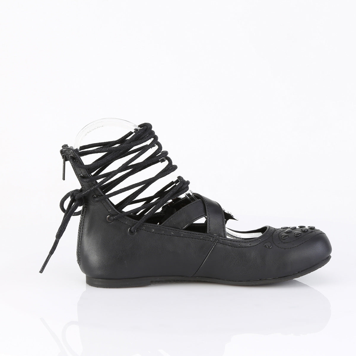 DAISY-11 Ballet Flat Eyelet Lace-Up Ankle High Shoe