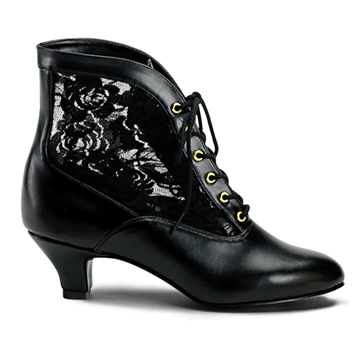 DAME-05 2" Heel, Lace Victorian Ankle Boot, Pioneer