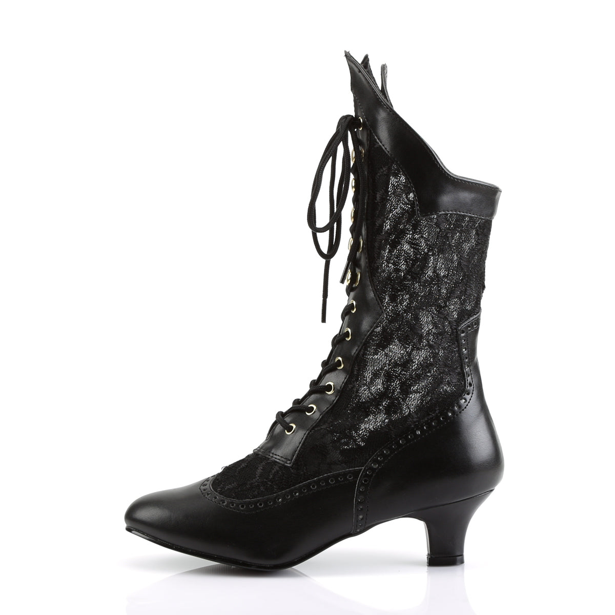 DAME-115 2" Heel, Lace Victorian Ankle Boot, Pioneer