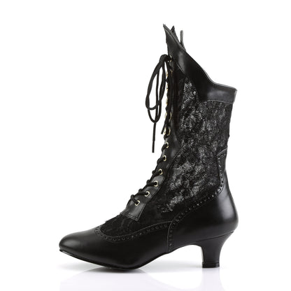 DAME-115 2" Heel, Lace Victorian Ankle Boot, Pioneer