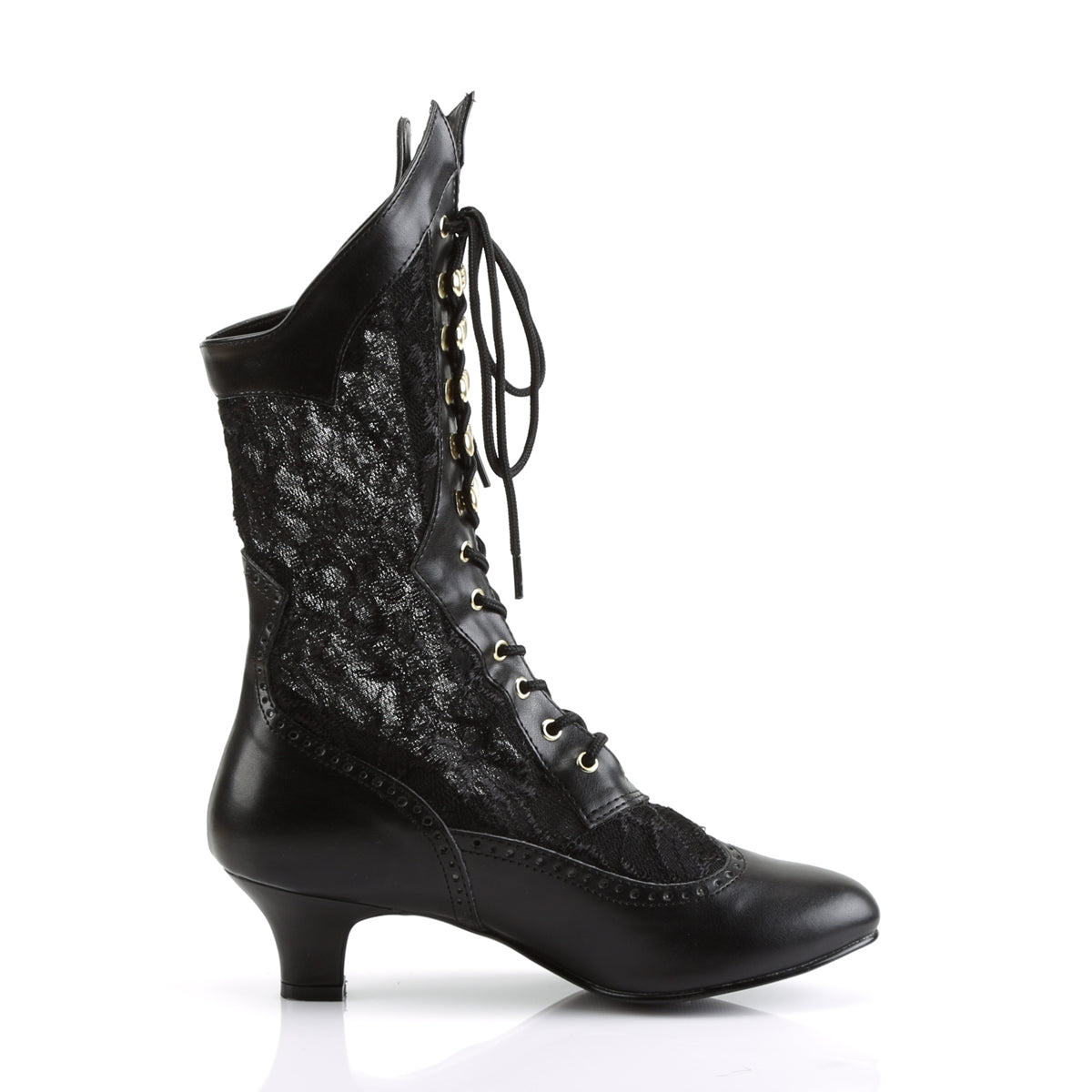 DAME-115 2" Heel, Lace Victorian Ankle Boot, Pioneer