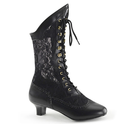 DAME-115 2" Heel, Lace Victorian Ankle Boot, Pioneer