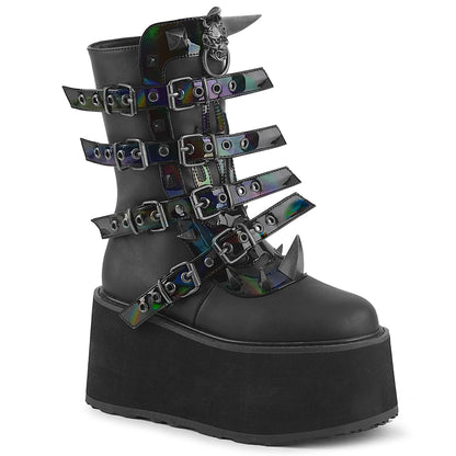 DAMNED-156 3 1/2" Platform Mid-Calf Boot, Inside Zip