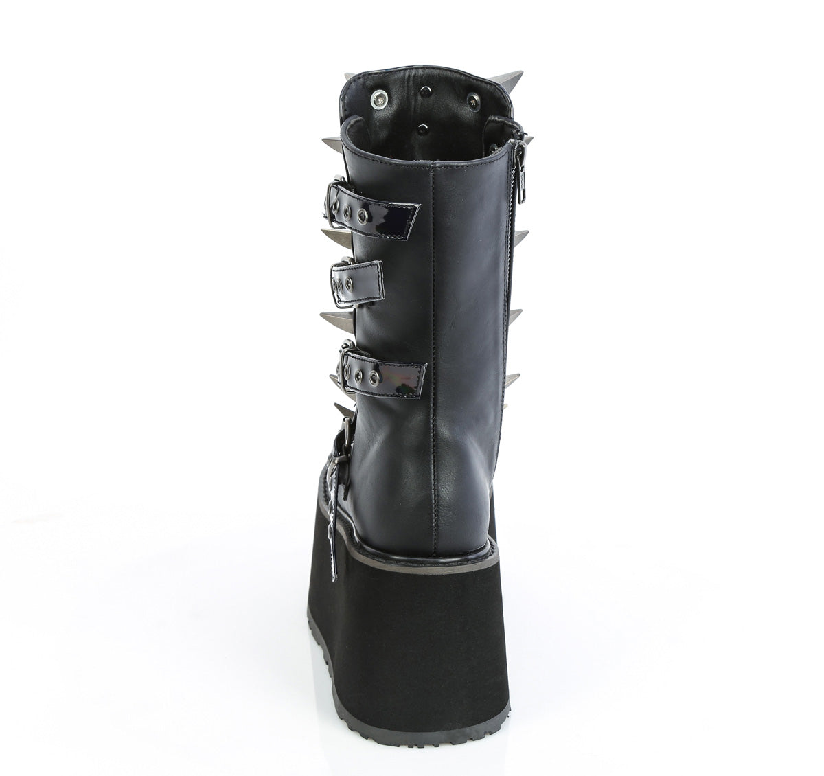 DAMNED-156 3 1/2" Platform Mid-Calf Boot, Inside Zip