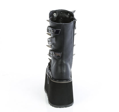 DAMNED-156 3 1/2" Platform Mid-Calf Boot, Inside Zip