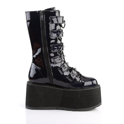 DAMNED-225 3 1/2" PF Mid-Calf Boot w/6 BuckleStraps, Metal Side Zip