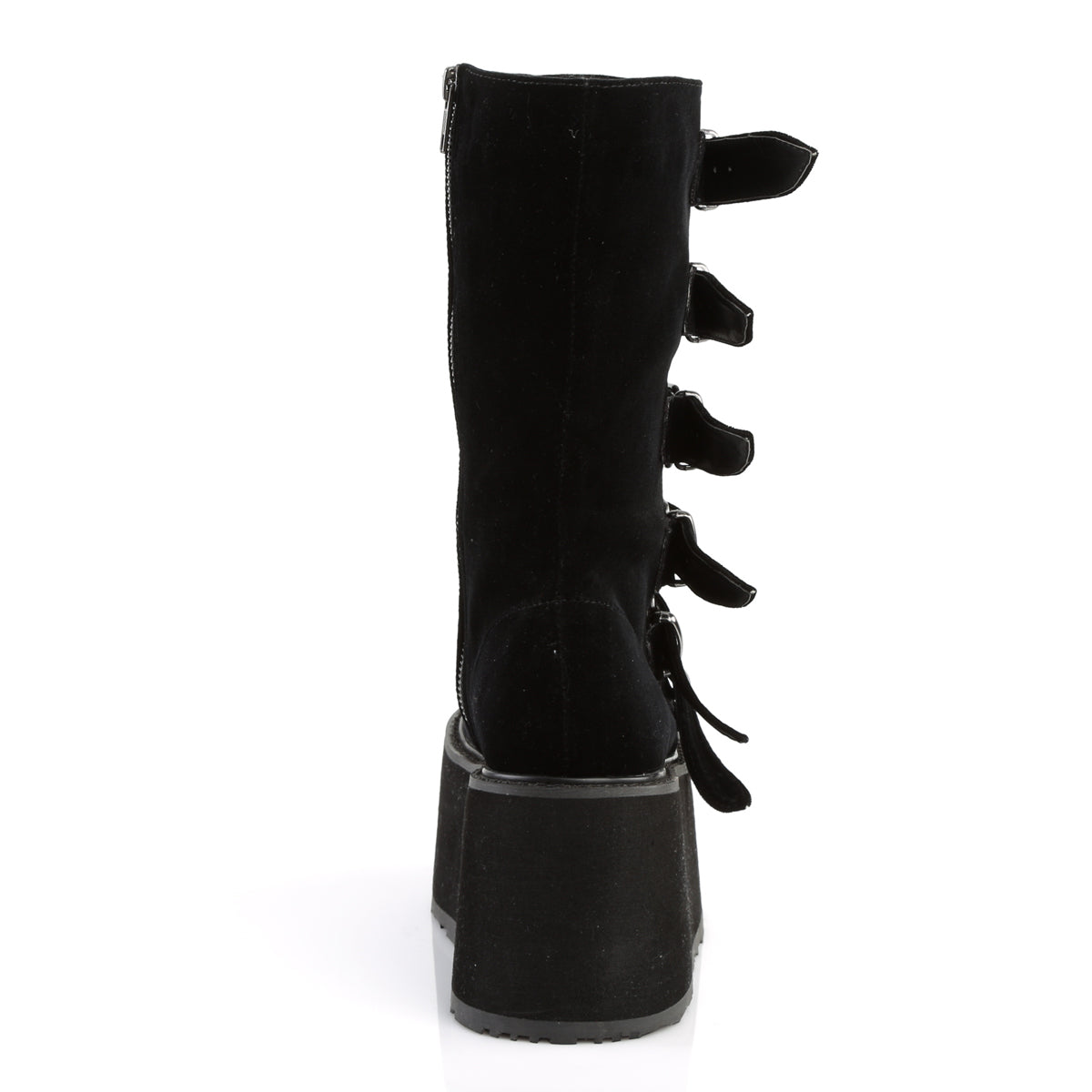 DAMNED-225 *3 1/2" PF Mid-Calf Boot w/6 BuckleStraps, Metal Side Zip
