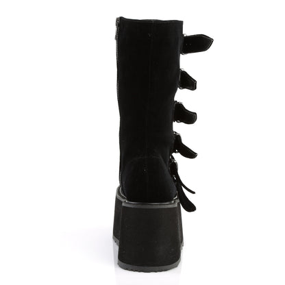 DAMNED-225 *3 1/2" PF Mid-Calf Boot w/6 BuckleStraps, Metal Side Zip
