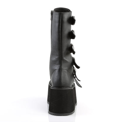 DAMNED-225 *3 1/2" PF Mid-Calf Boot w/ 6 Buckle Straps, Metal Side Zip
