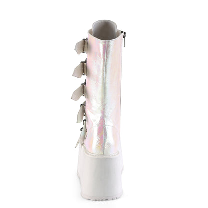 DAMNED-225 3 1/2" PF Mid-Calf Bootw/6 BuckleStraps, Metal SideZip