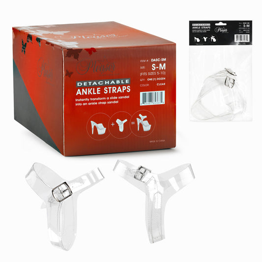 DASC-SM Clear Detachable Ankle Straps,Fits Sizes 5-10 or "S; M"