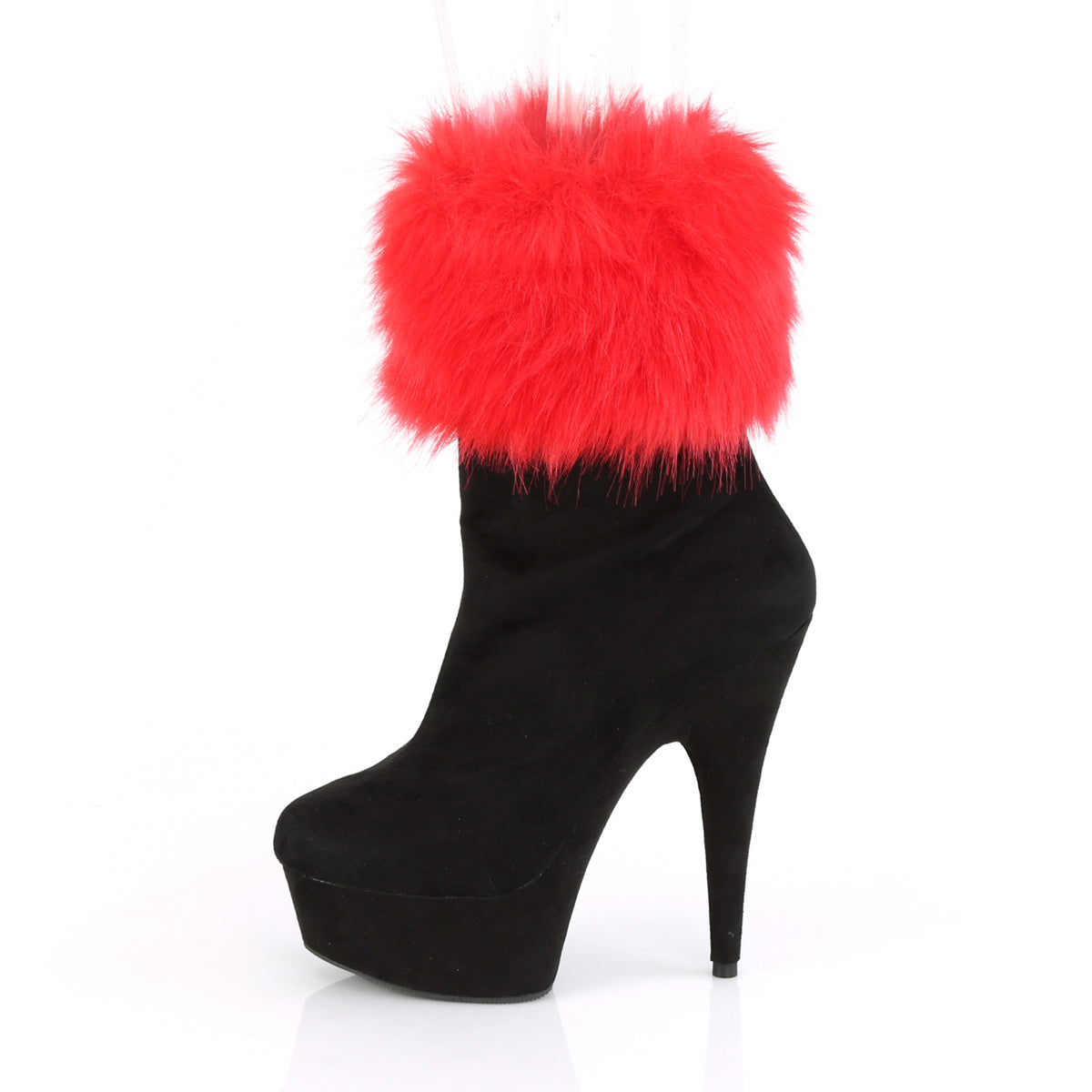 DELIGHT-1000 *6" Heel, 1 3/4" PF Ankle Bootie w/Fur Cuff, Inside Zip
