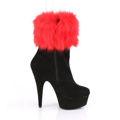 DELIGHT-1000 *6" Heel, 1 3/4" PF Ankle Bootie w/Fur Cuff, Inside Zip