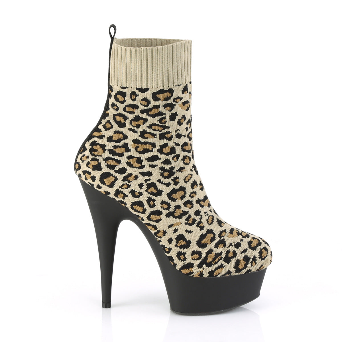 DELIGHT-1002LP *6" Heel, 1 3/4" PF Pull-on Stretch Sock-Like Ankle Bootie