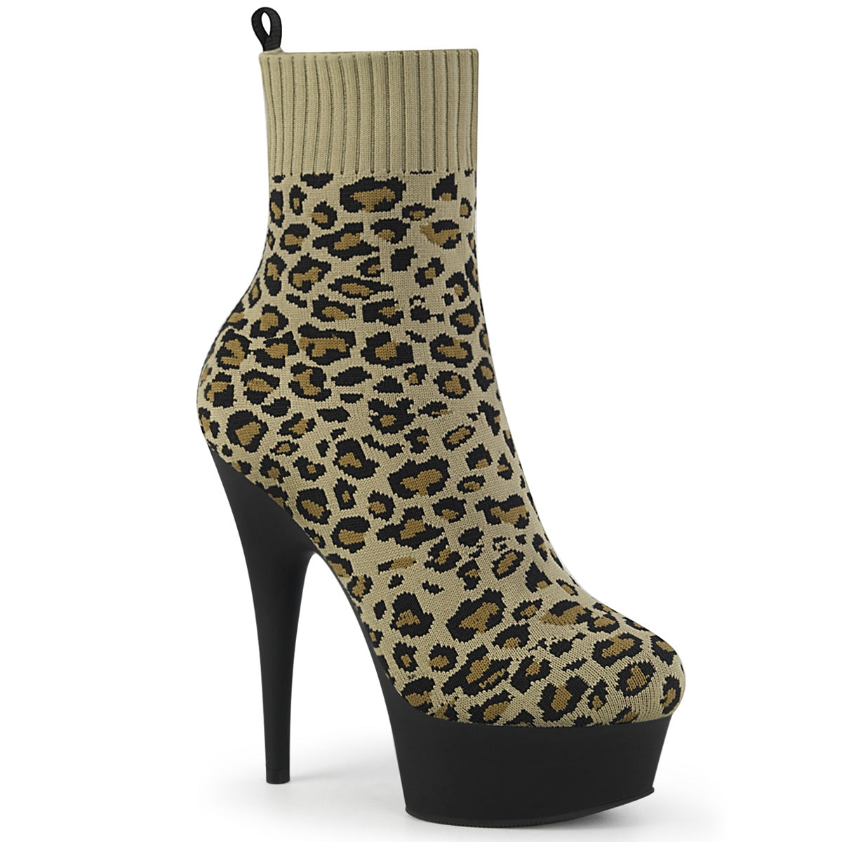 DELIGHT-1002LP *6" Heel, 1 3/4" PF Pull-on Stretch Sock-Like Ankle Bootie