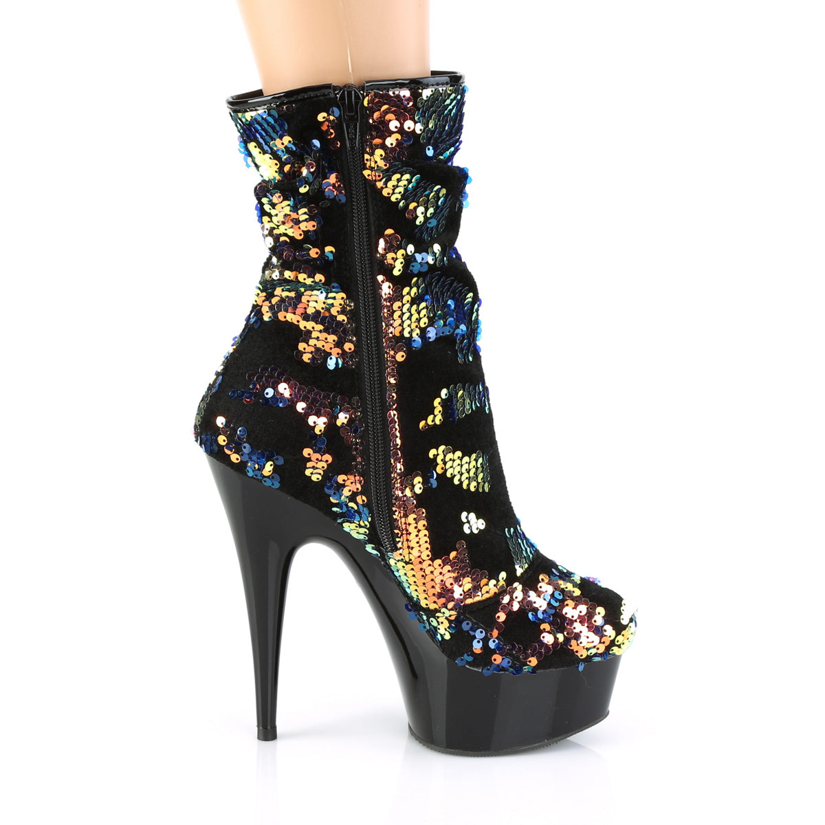 DELIGHT-1004 *6" Heel, 1 3/4" PF Slouch Ankle Boot, Side Zip