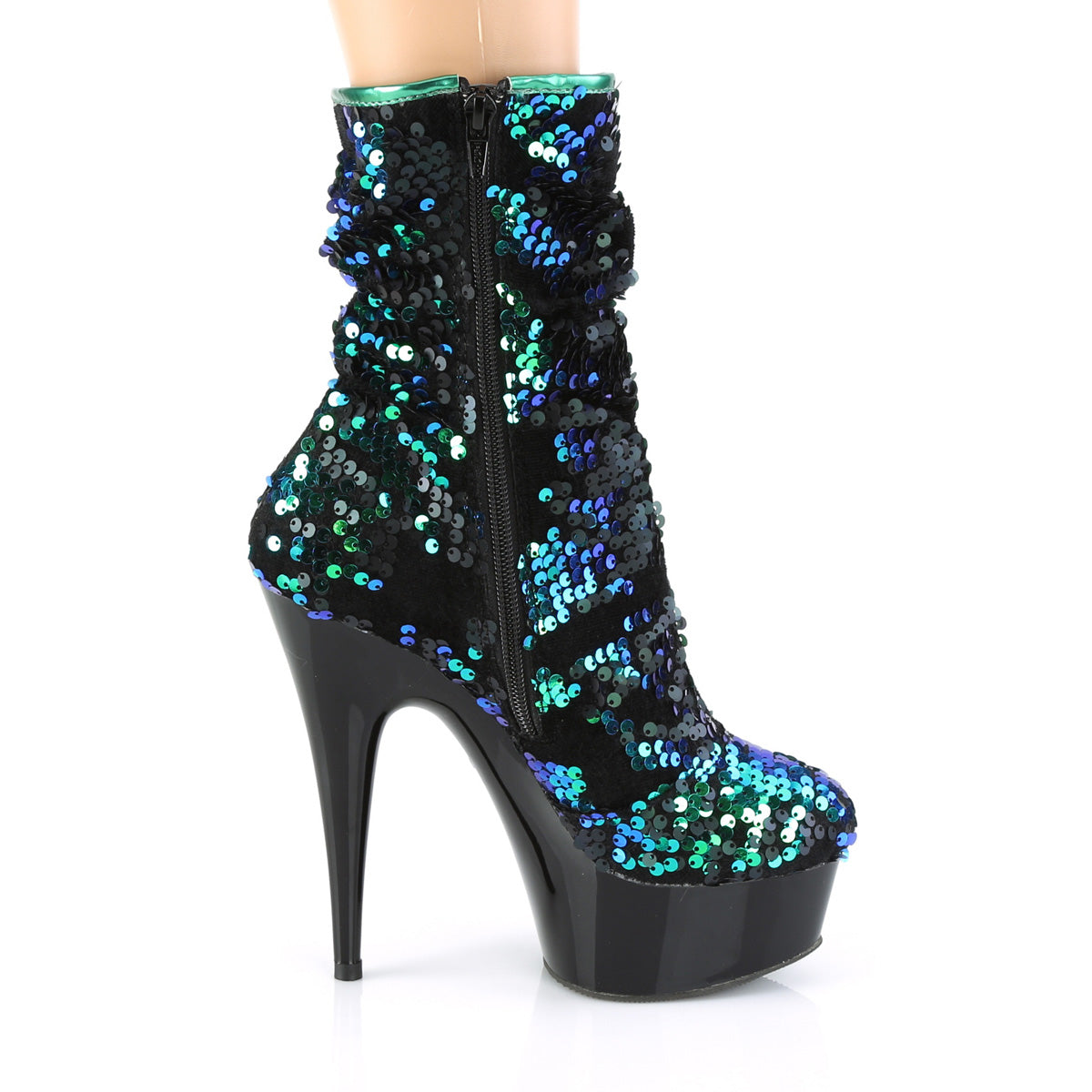 DELIGHT-1004 *6" Heel, 1 3/4" PF Slouch Ankle Boot, Side Zip