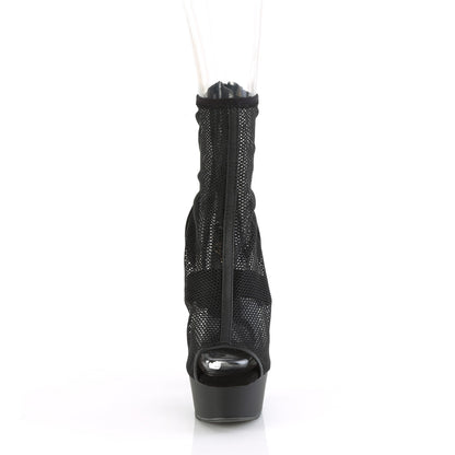 DELIGHT-1006 *6" Heel, 1 3/4" PF Peep Toe Mesh Ankle Boot, Back Zip