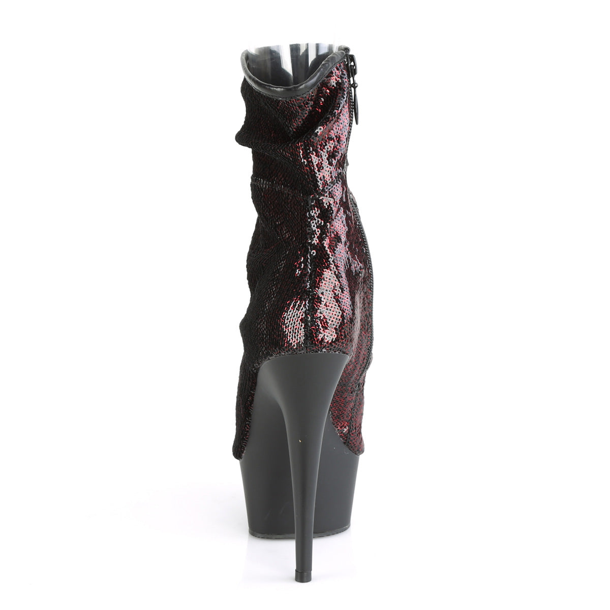DELIGHT-1008SQ *6" Heel, 1 3/4" PF Peep Toe Sequins Ankle Boot, Side Zip