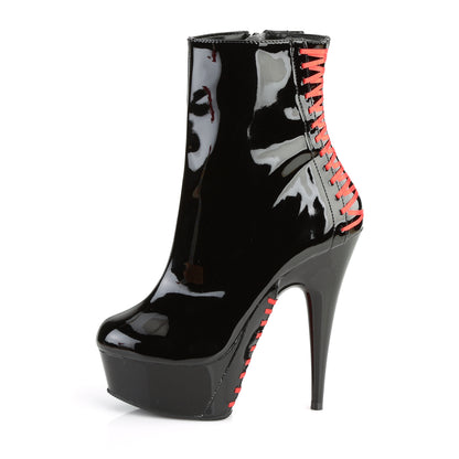 DELIGHT-1010 *6" Heel, 1 3/4" PF Corset Style Ankle Boot, Side Zip