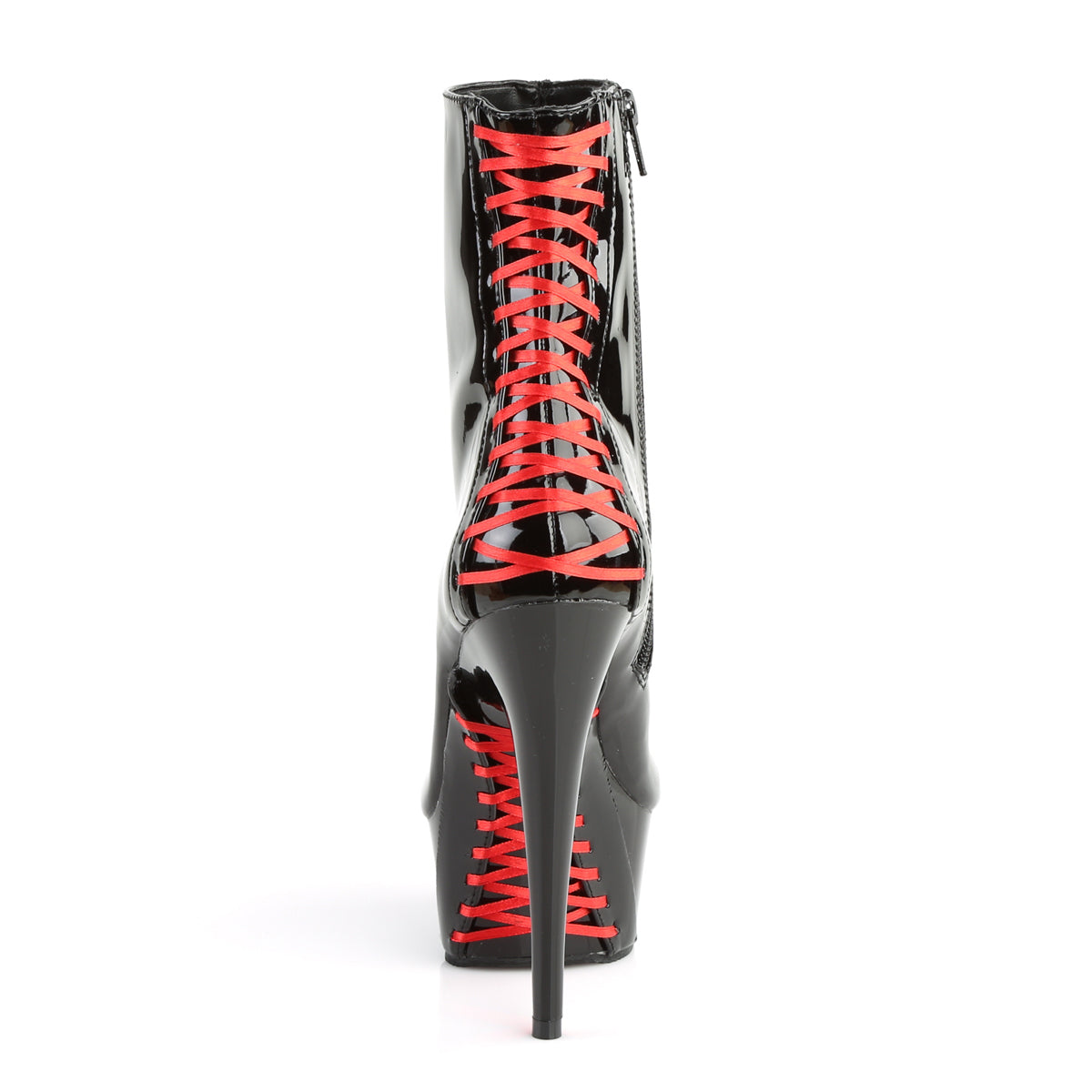DELIGHT-1010 *6" Heel, 1 3/4" PF Corset Style Ankle Boot, Side Zip