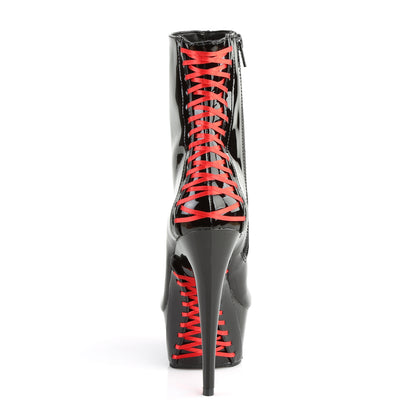 DELIGHT-1010 *6" Heel, 1 3/4" PF Corset Style Ankle Boot, Side Zip