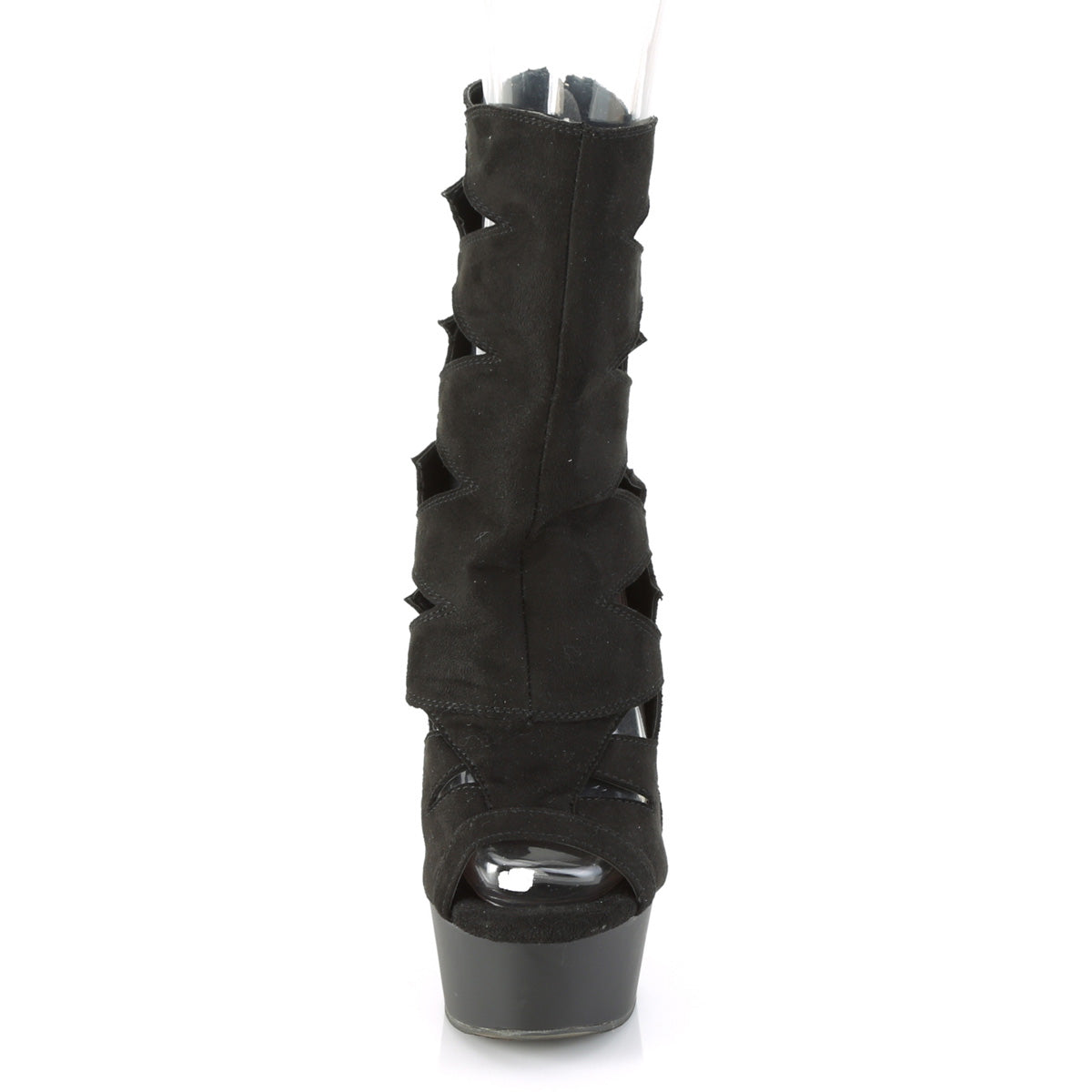 DELIGHT-1014 *6" Heel, 1 3/4" PF Peep Toe Cutout Ankle Boot, Back Zip