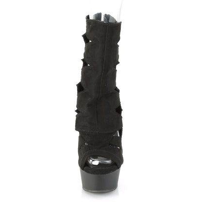 DELIGHT-1014 *6" Heel, 1 3/4" PF Peep Toe Cutout Ankle Boot, Back Zip