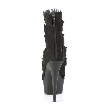 DELIGHT-1014 *6" Heel, 1 3/4" PF Peep Toe Cutout Ankle Boot, Back Zip