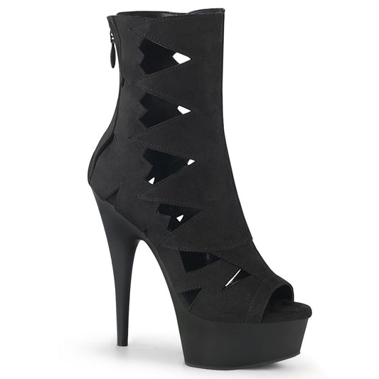 DELIGHT-1014 *6" Heel, 1 3/4" PF Peep Toe Cutout Ankle Boot, Back Zip