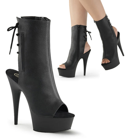 DELIGHT-1018 6" Heel, 1 3/4" PF Open Toe/Heel PF Ankle Boot