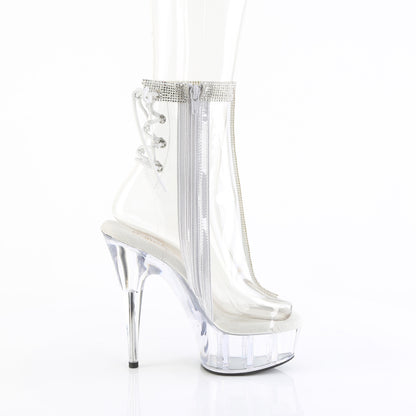DELIGHT-1018C-2RS *6" Heel, 1 3/4" PF Open Toe/Heel Ankle Boot, Side Zip