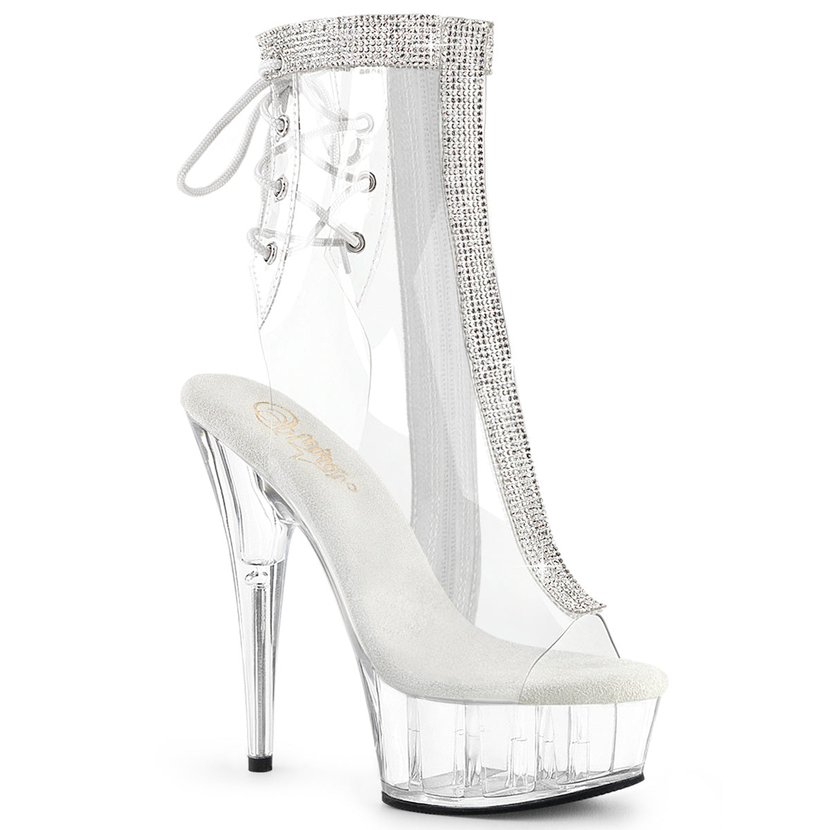 DELIGHT-1018C-2RS *6" Heel, 1 3/4" PF Open Toe/Heel Ankle Boot, Side Zip