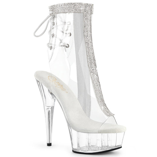 DELIGHT-1018C-2RS *6" Heel, 1 3/4" PF Open Toe/Heel Ankle Boot, Side Zip